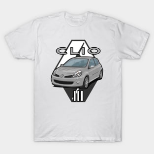 Clio III Car Lutecia hatchback grey T-Shirt